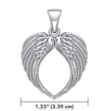 Feel the Tranquil Angel Wings ~ Sterling Silver Jewelry Large Pendant TPD5014 - Jewelry